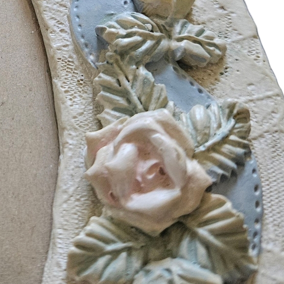 *No glass* Retro Floral Cherubs Tabletop Picture Frame For 4x6 Photo - Picture 2 of 4